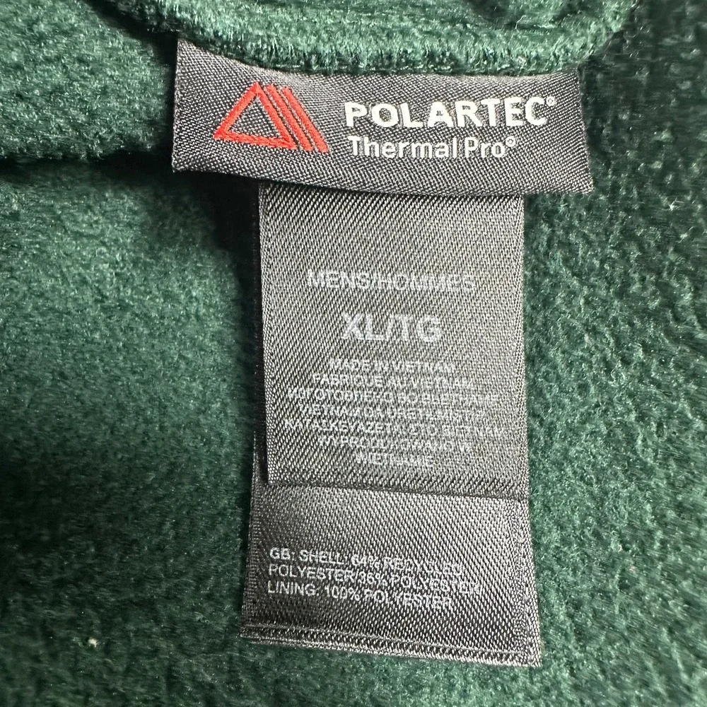 The North Face Green Textured Fleece 1/2 Zip‎ Pullover Men's XL Jacket Polartec